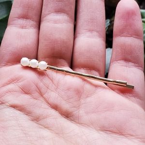 New Dainty Gold Faux Pearl Hair Clip